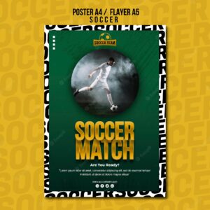 Football match school of soccer poster template