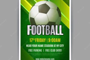 Football poster template green stripes