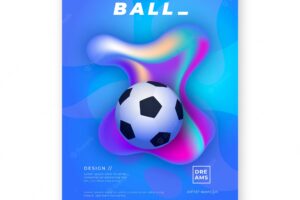 Football poster template with fluid shapes