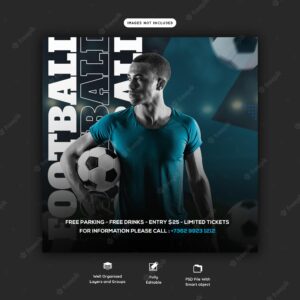 Football sport event flyer template