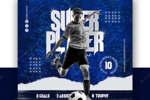 Football sport social media banner flyer template
