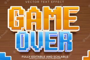 Game over cartoon text effect editable comic and funny text style