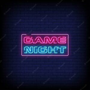 Game night neon signs style text