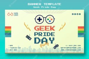 Geek pride day banner template
