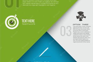 Geometric infographic concept with three options text chart