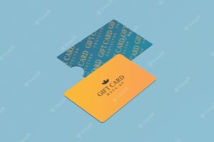 Gift card with paper protector mockup design