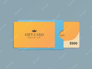 Gift card with protector mockup design