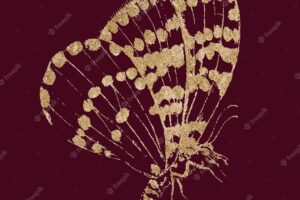 Glittery gold butterfly animal sticker