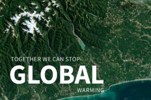 Global warming protection for environment banner
