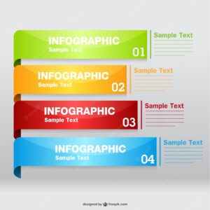 Glossy labels infographic