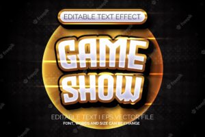 Golden black game show style text effects