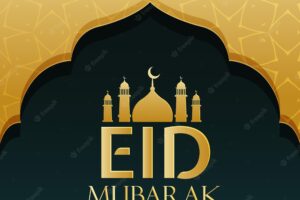 Golden luxurious background of eid mubarak