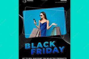 Gradient black friday poster template