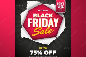 Gradient black friday vertical poster template