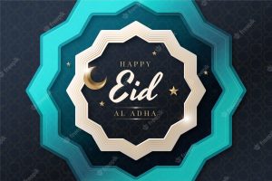 Gradient eid al-adha background with geometric shape