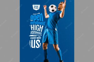 Gradient football game a4 poster template