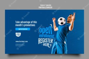 Gradient football game banner template