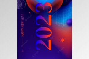 Gradient new year 2023 vertical poster template