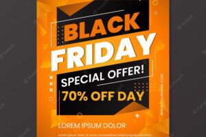 Gradient polygonal black friday vertical poster template
