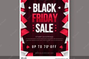 Gradient polygonal black friday vertical poster template