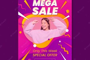 Gradient sale poster with photo