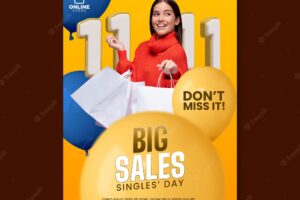 Gradient singles day template