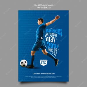 Gradient soccer game poster template