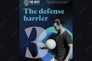 Gradient soccer poster template design