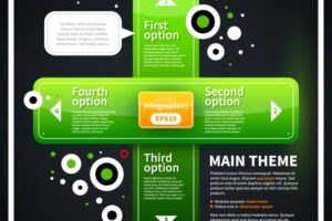 Green crossed infographic template