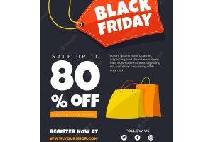 Hand drawn black friday flyer template