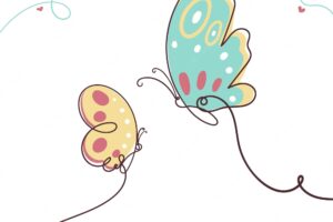 Hand drawn butterfly outline background