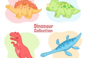 Hand drawn dinosaur collection