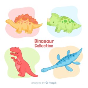 Hand drawn dinosaur collection