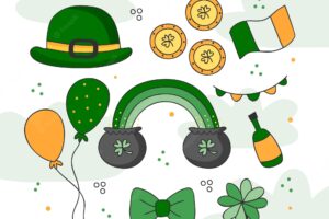 Hand drawn saint patrick's day element collection