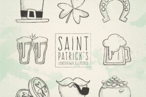 Hand drawn saint patrick's day elements