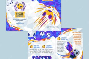 Hand drawn soccer brochure template