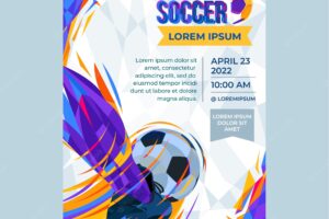 Hand drawn soccer poster template