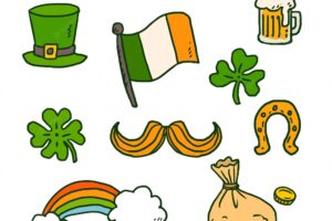 Hand drawn st patrick's day element collection