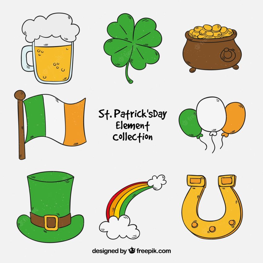 Hand drawn st. patrick's day element collection