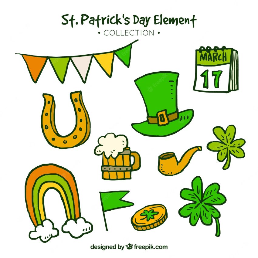 Hand drawn st. patrick's day element collection