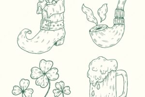 Hand-drawn st. patricks day element collection
