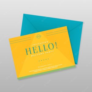 Hand drawn welcome card template