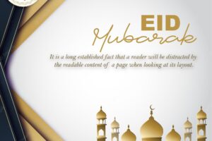 Happy eid greetings islamic social media banner background