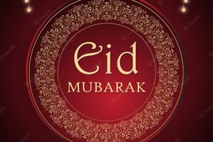 Happy eid greetings maroon golden background islamic social media banner