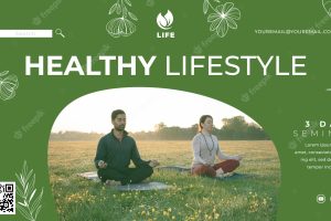 Healthy lifestyle banner design template