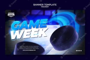 Hockey game week banner template