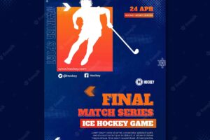 Hockey sport poster design template