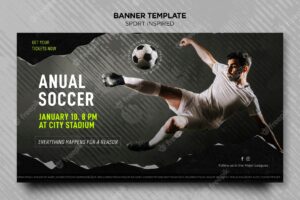 Horizontal banner template for football club