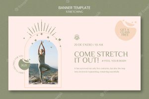 Horizontal banner template for stretching course