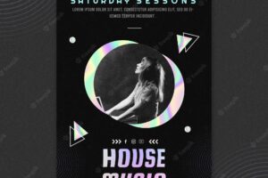 House music poster template
